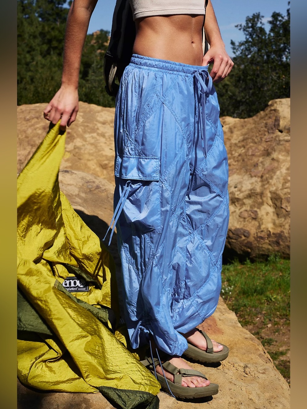 NWOT FP Movement Piece Out Pants in Sky Blue size medium